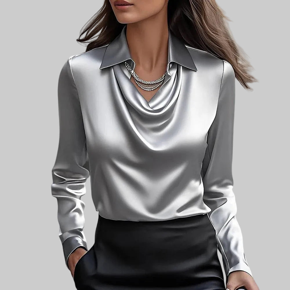 Céline - Satin Cowl Blouse