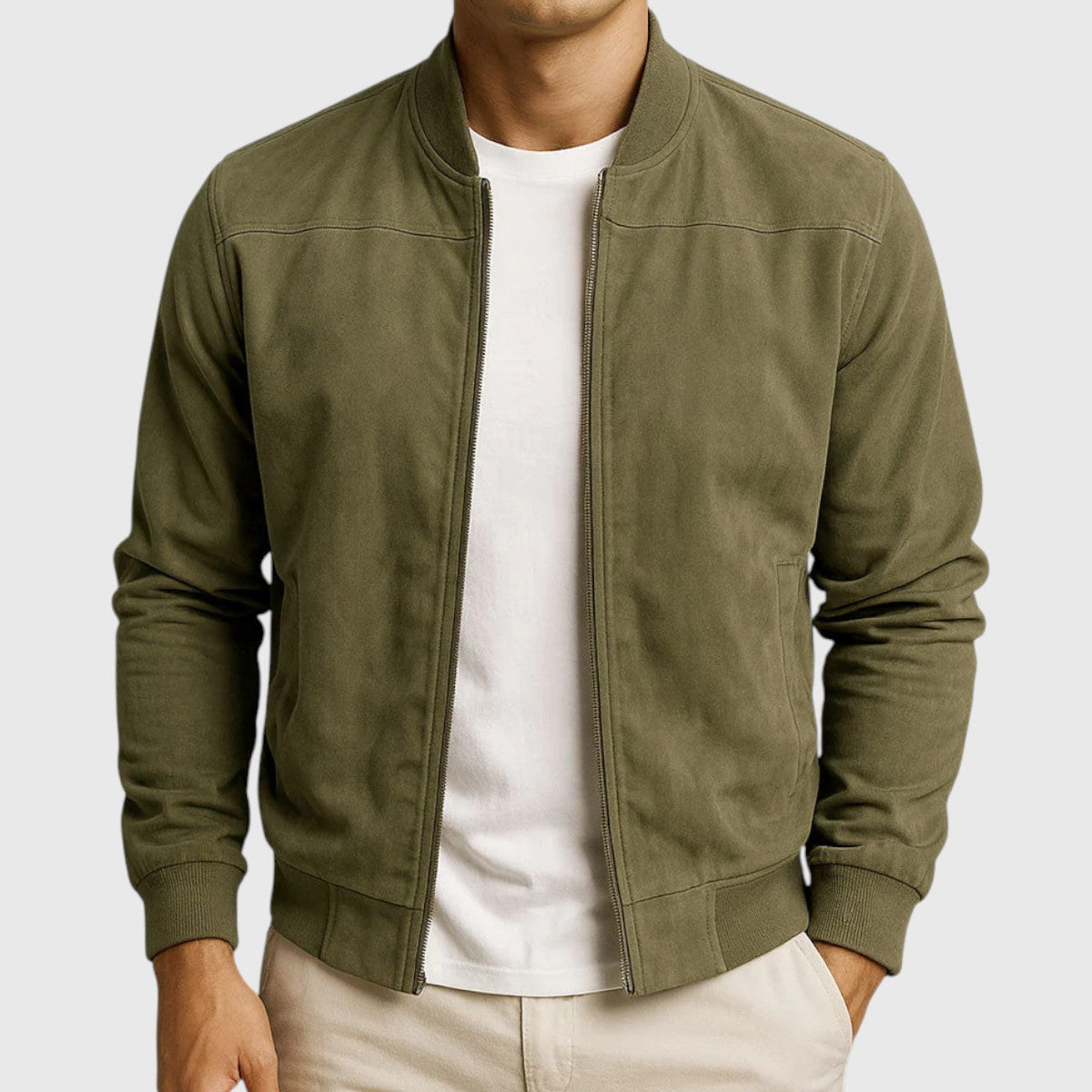 Kael – Suede Essential Bomber Jacket