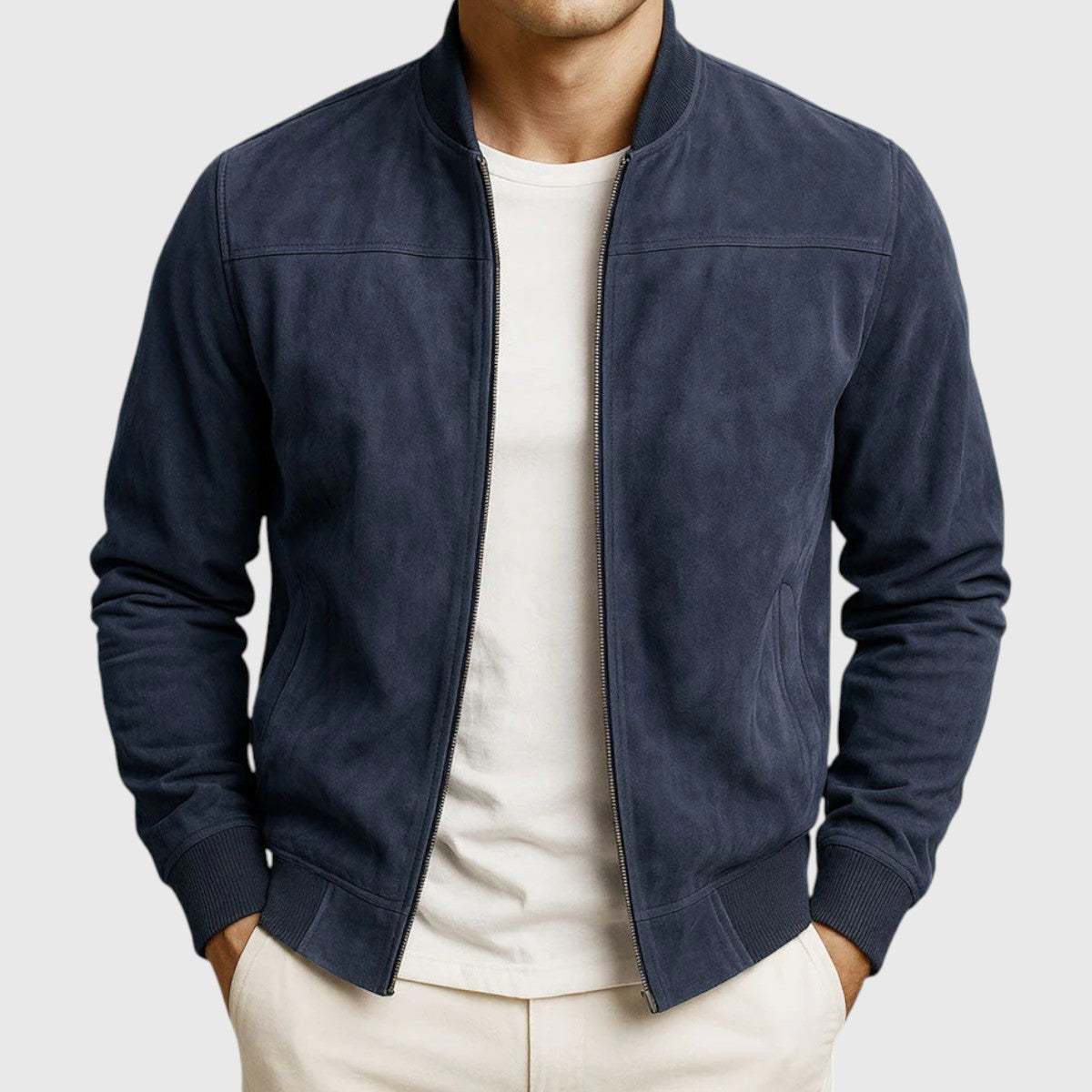 Kael – Suede Essential Bomber Jacket