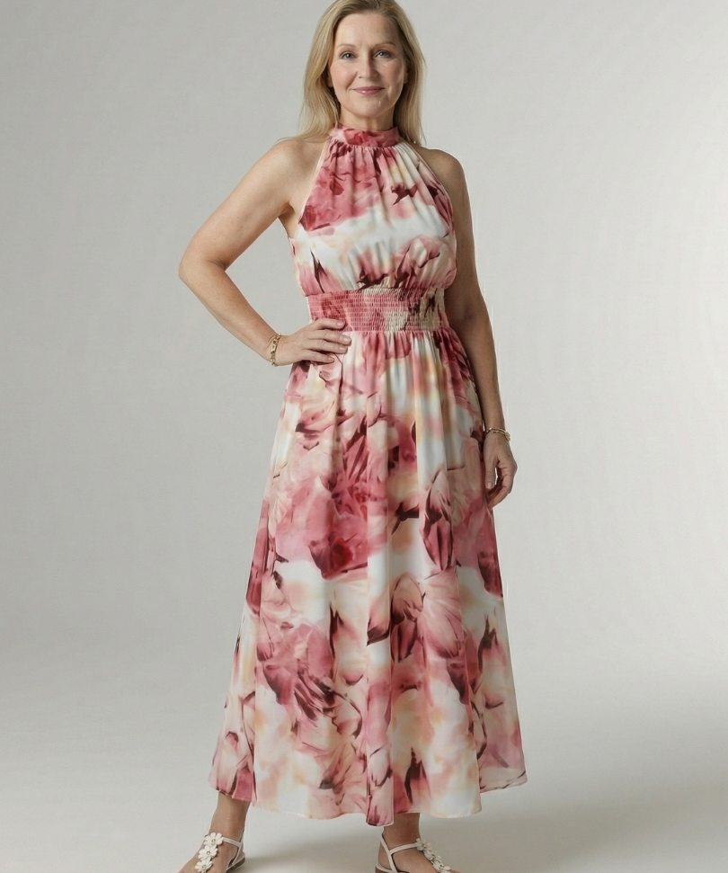 Sylin - Midi Dress with Halter Neckline