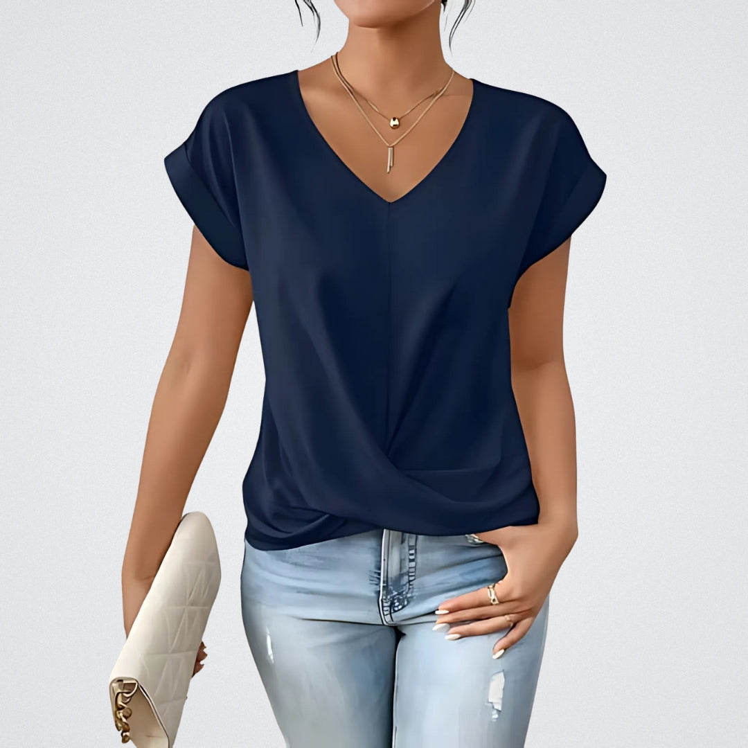 Maia – Knotted V-Neck Top