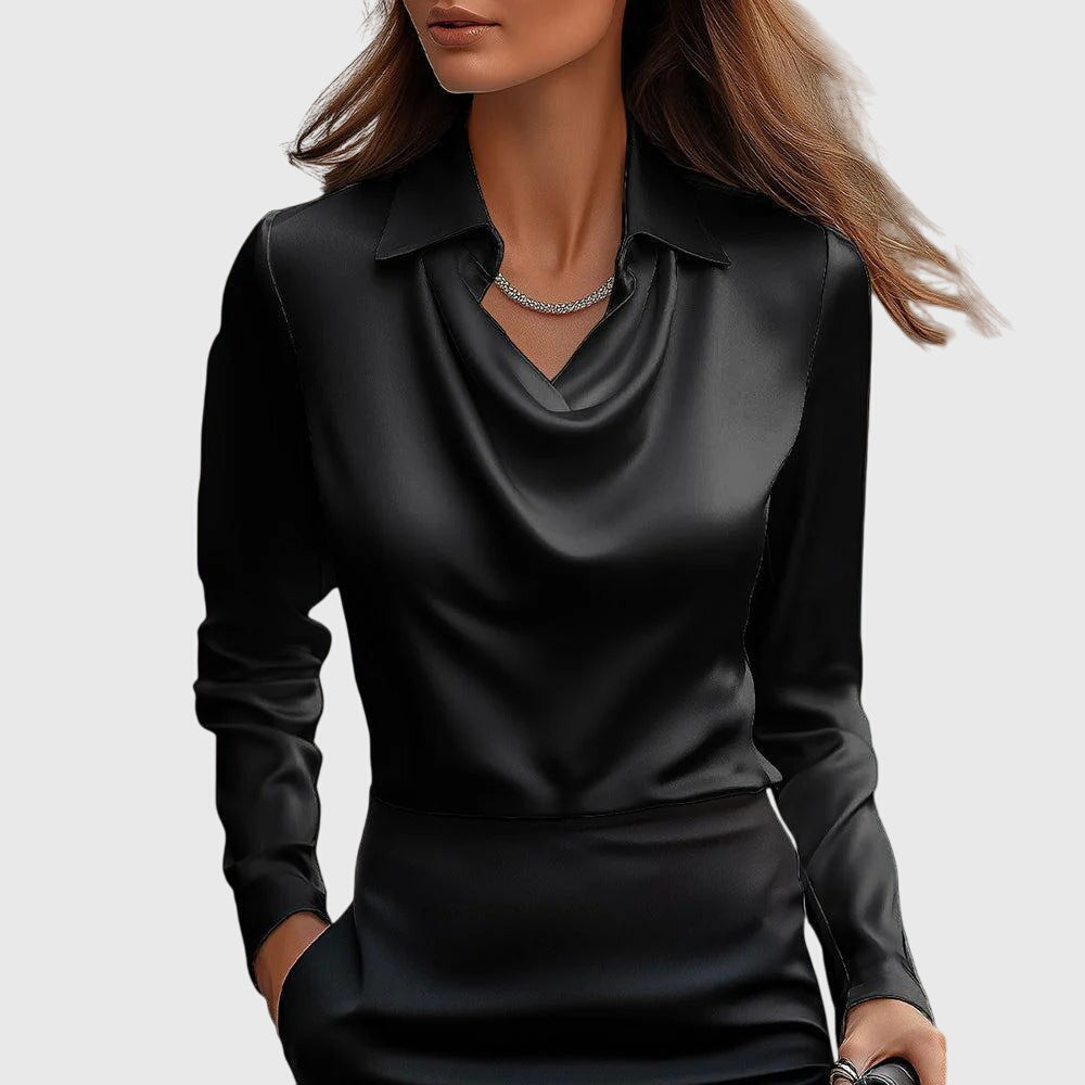 Céline - Satin Cowl Blouse