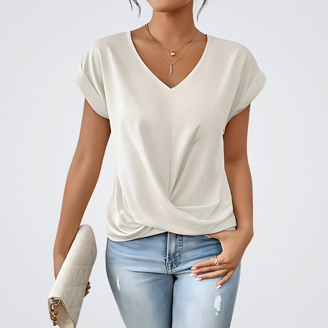 Maia – Knotted V-Neck Top