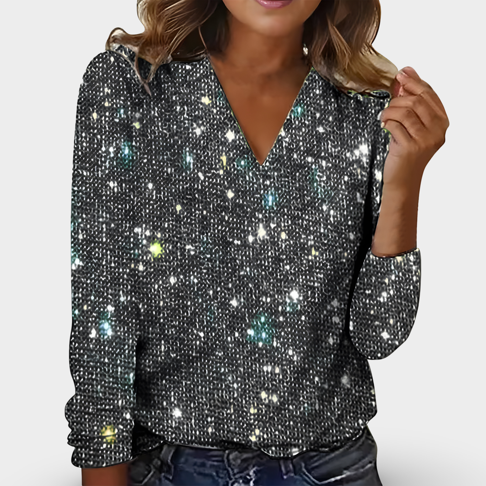 Victoria - V-neck Diamond Blouse