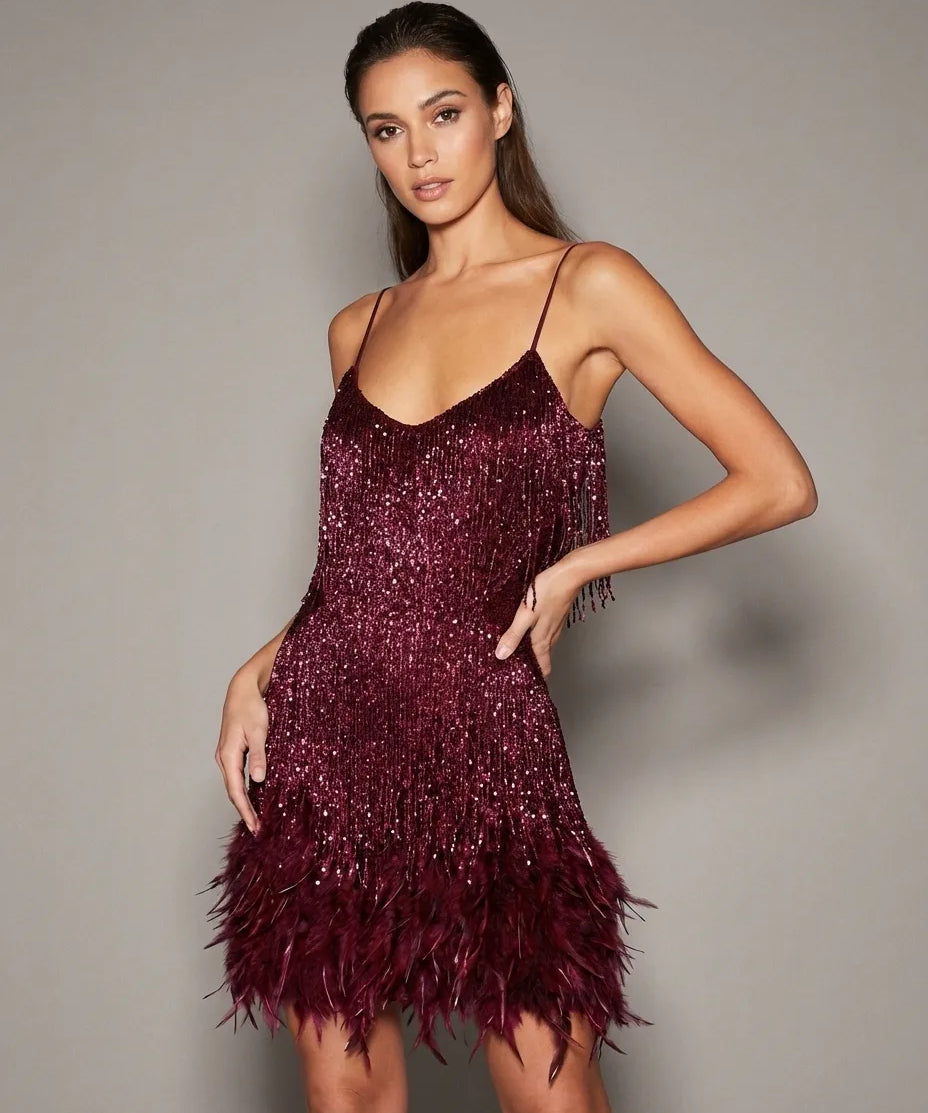 Limièra - Fringe Feather Dress