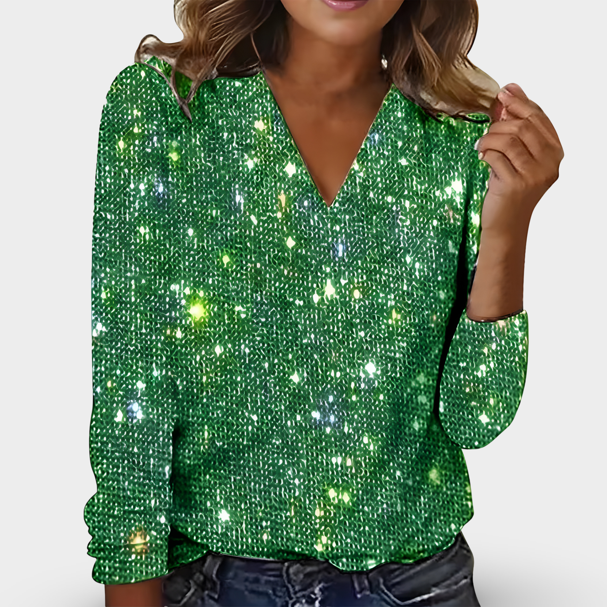 Victoria - V-neck Diamond Blouse