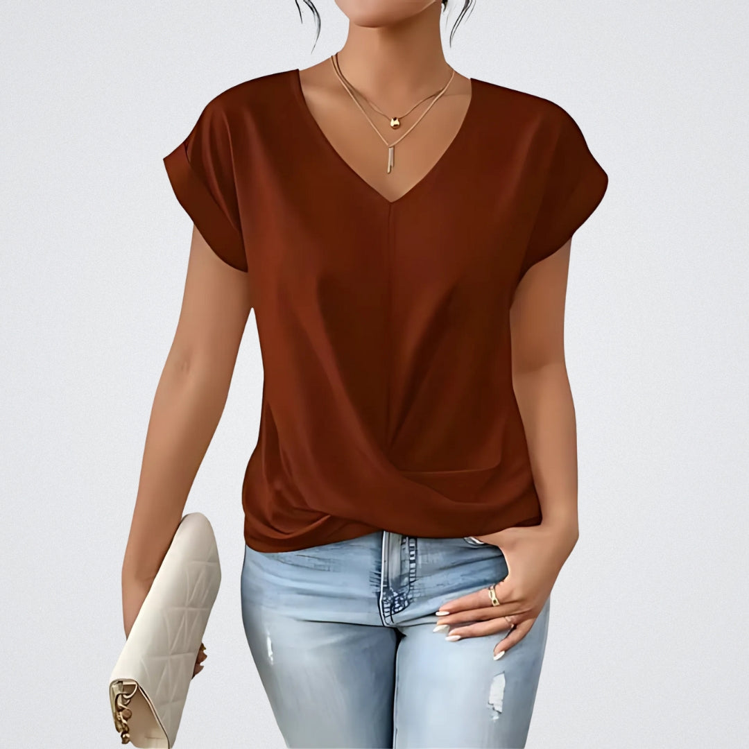Maia – Knotted V-Neck Top