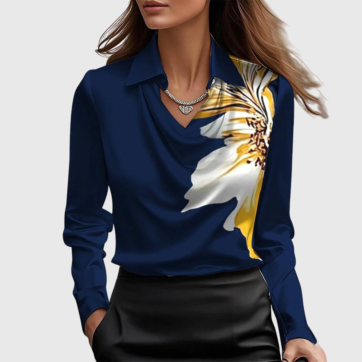 Céline - Satin Cowl Blouse