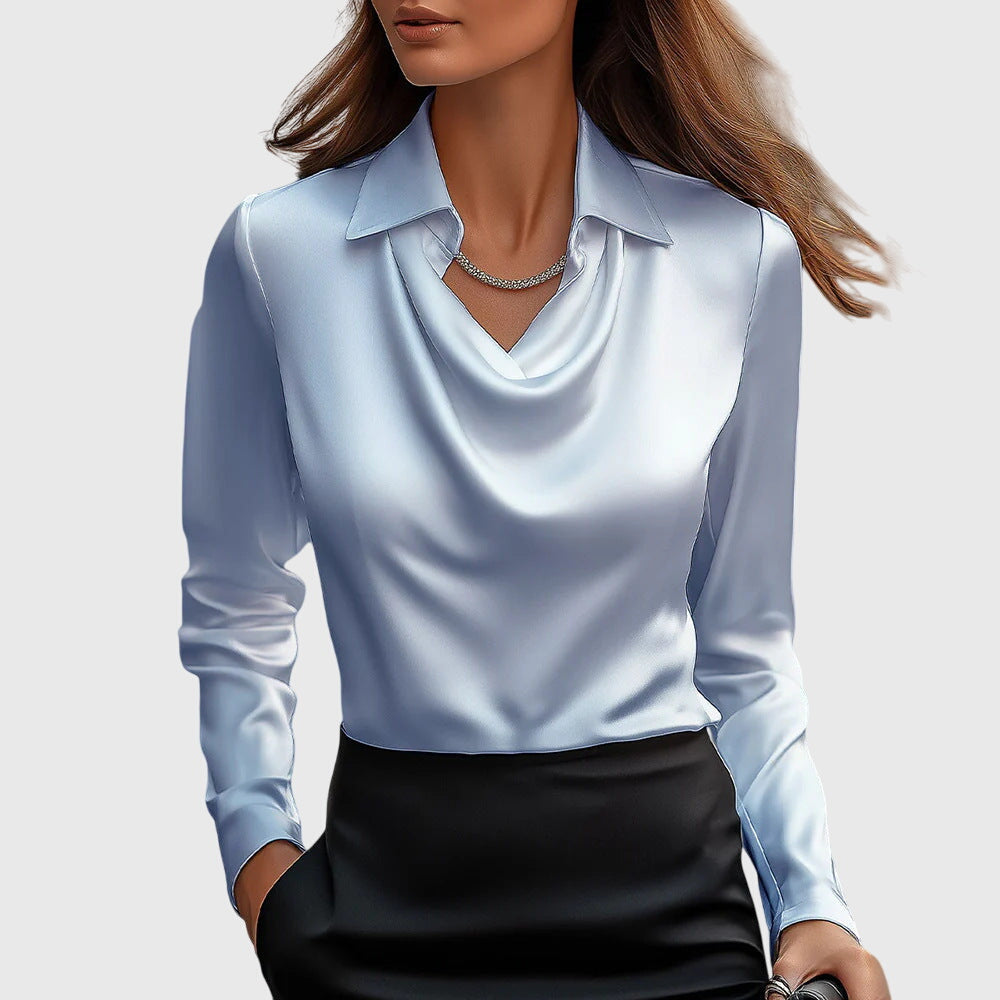 Céline - Satin Cowl Blouse