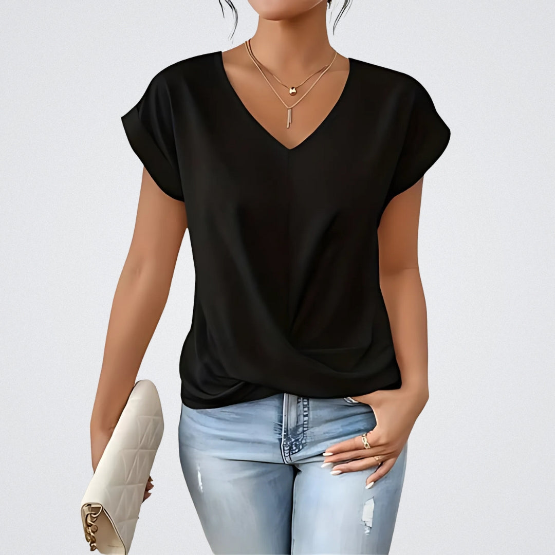Maia – Knotted V-Neck Top