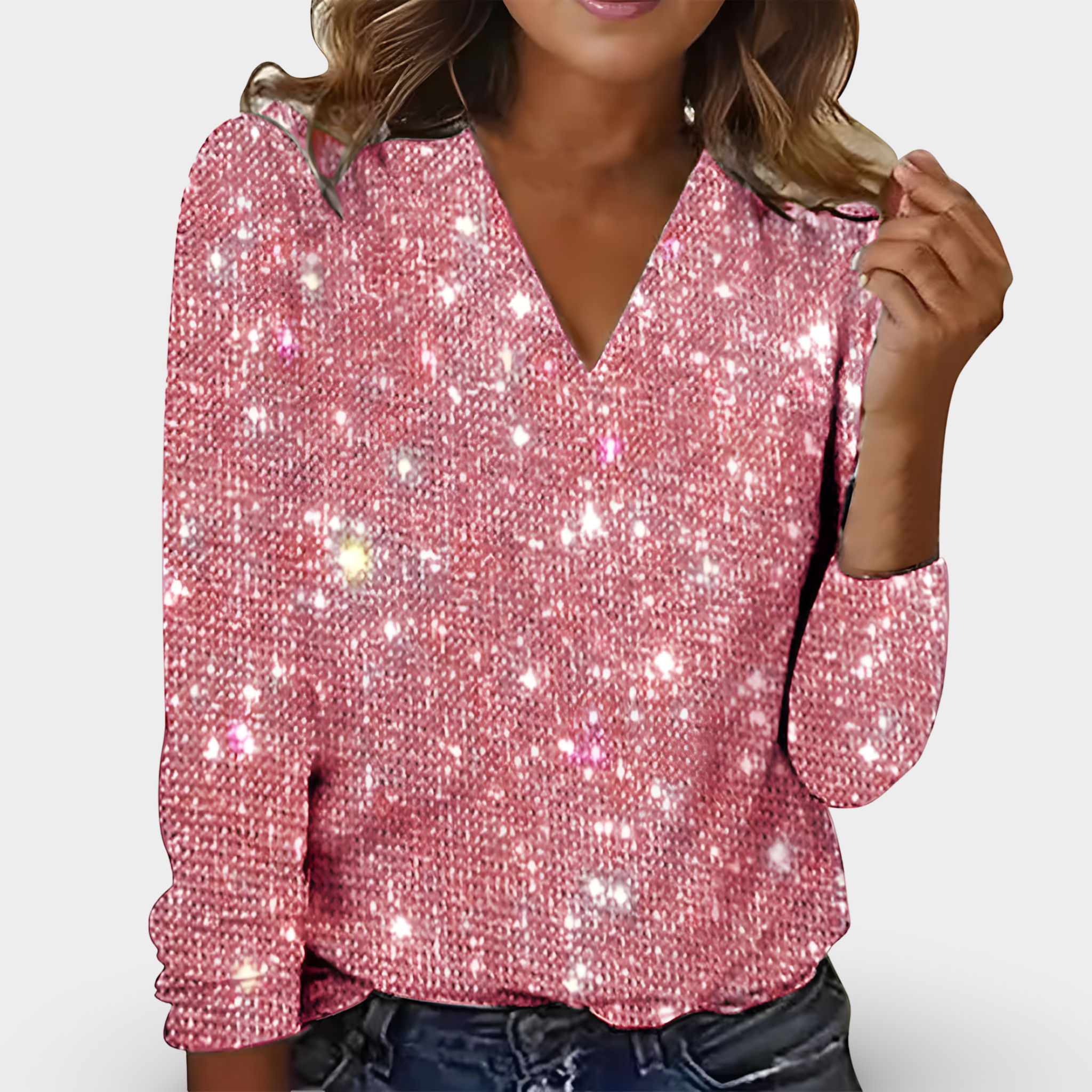 Victoria - V-neck Diamond Blouse