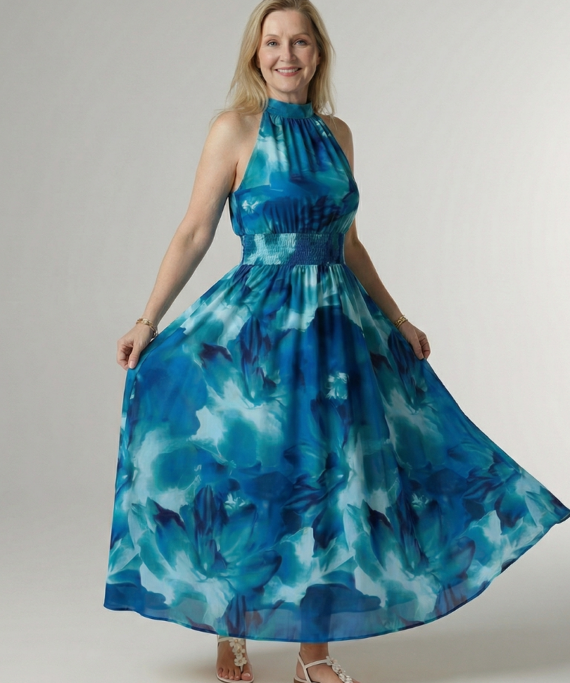 Sylin - Midi Dress with Halter Neckline