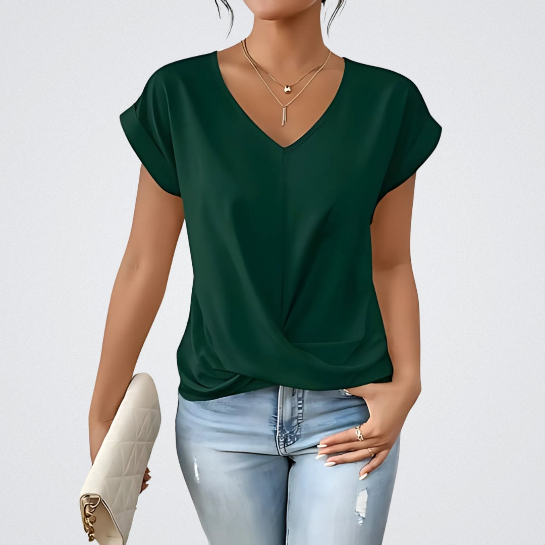 Maia – Knotted V-Neck Top