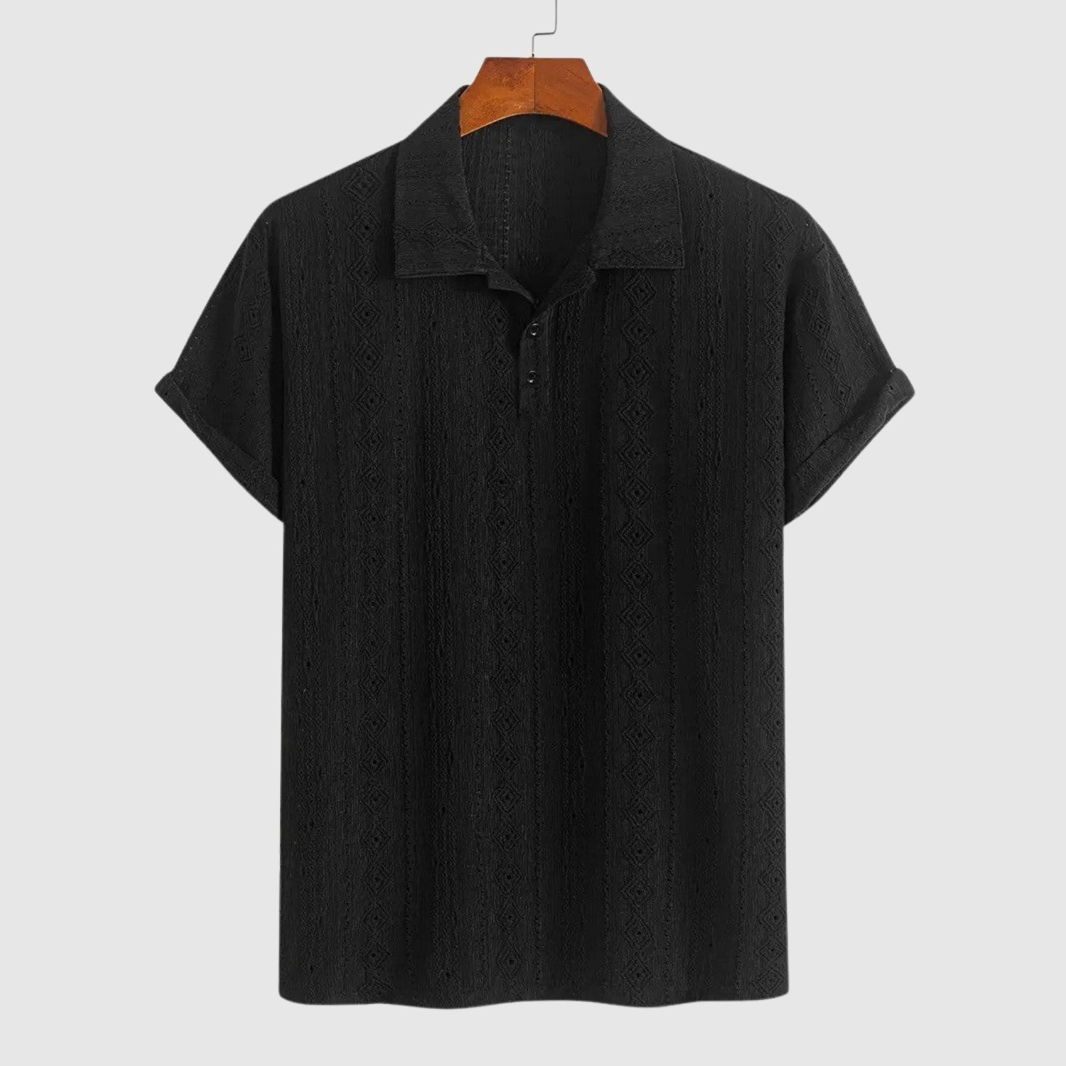 Milano - Fine Knit Polo with Textured Design