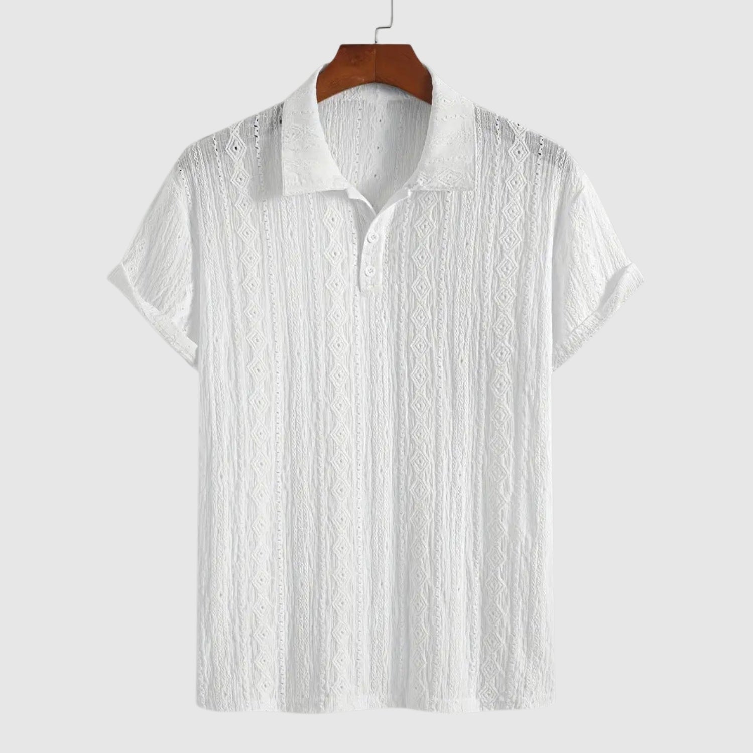 Milano - Fine Knit Polo with Textured Design