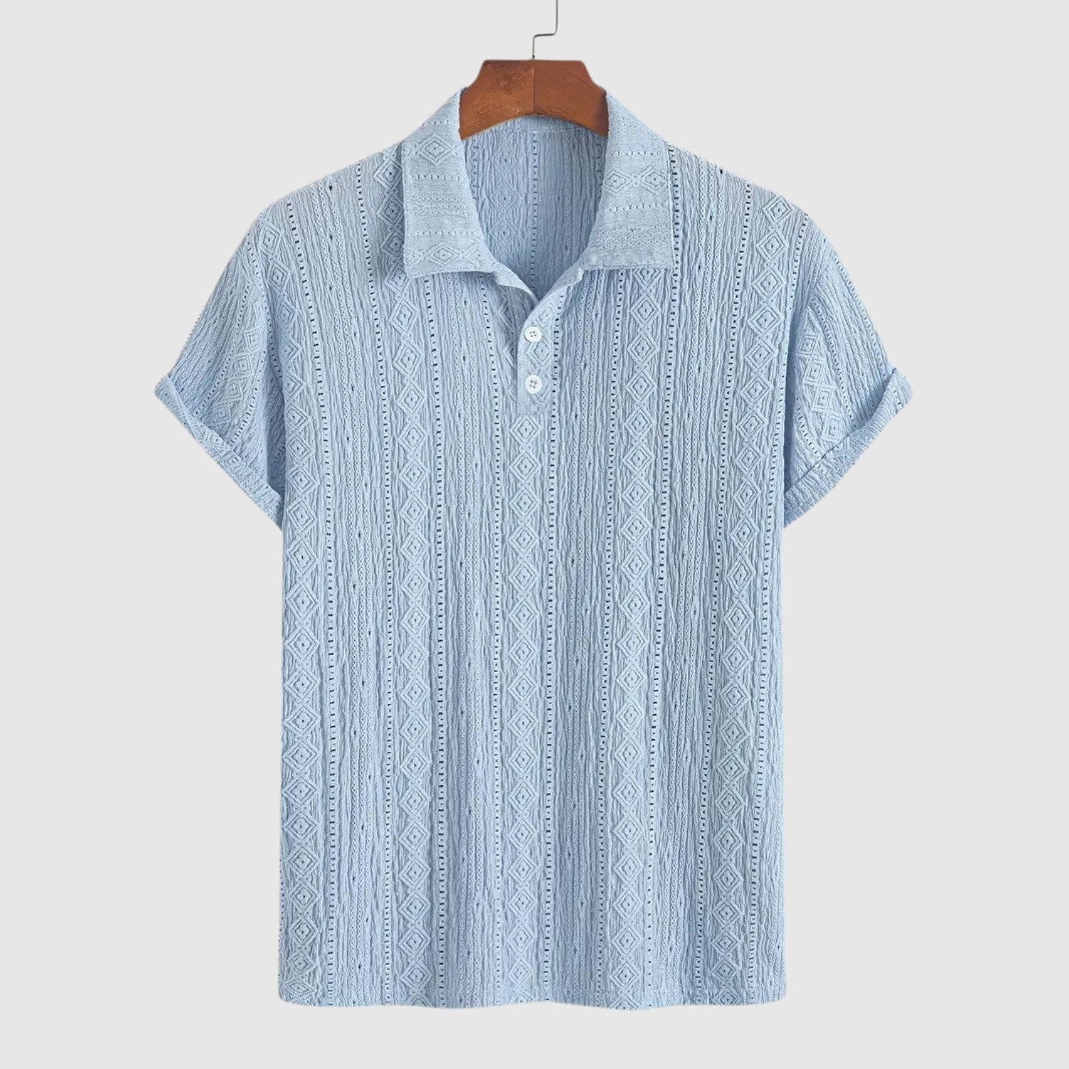 Milano - Fine Knit Polo with Textured Design