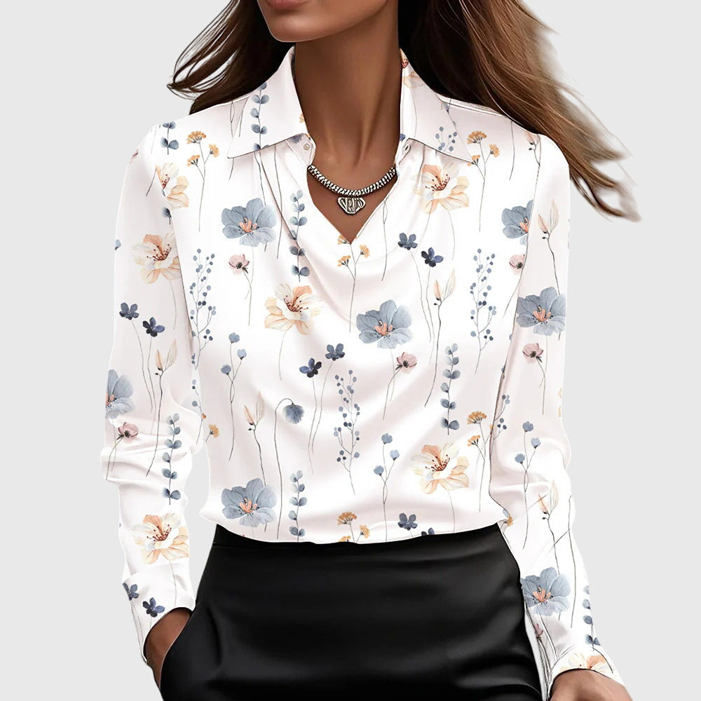Céline - Satin Cowl Blouse