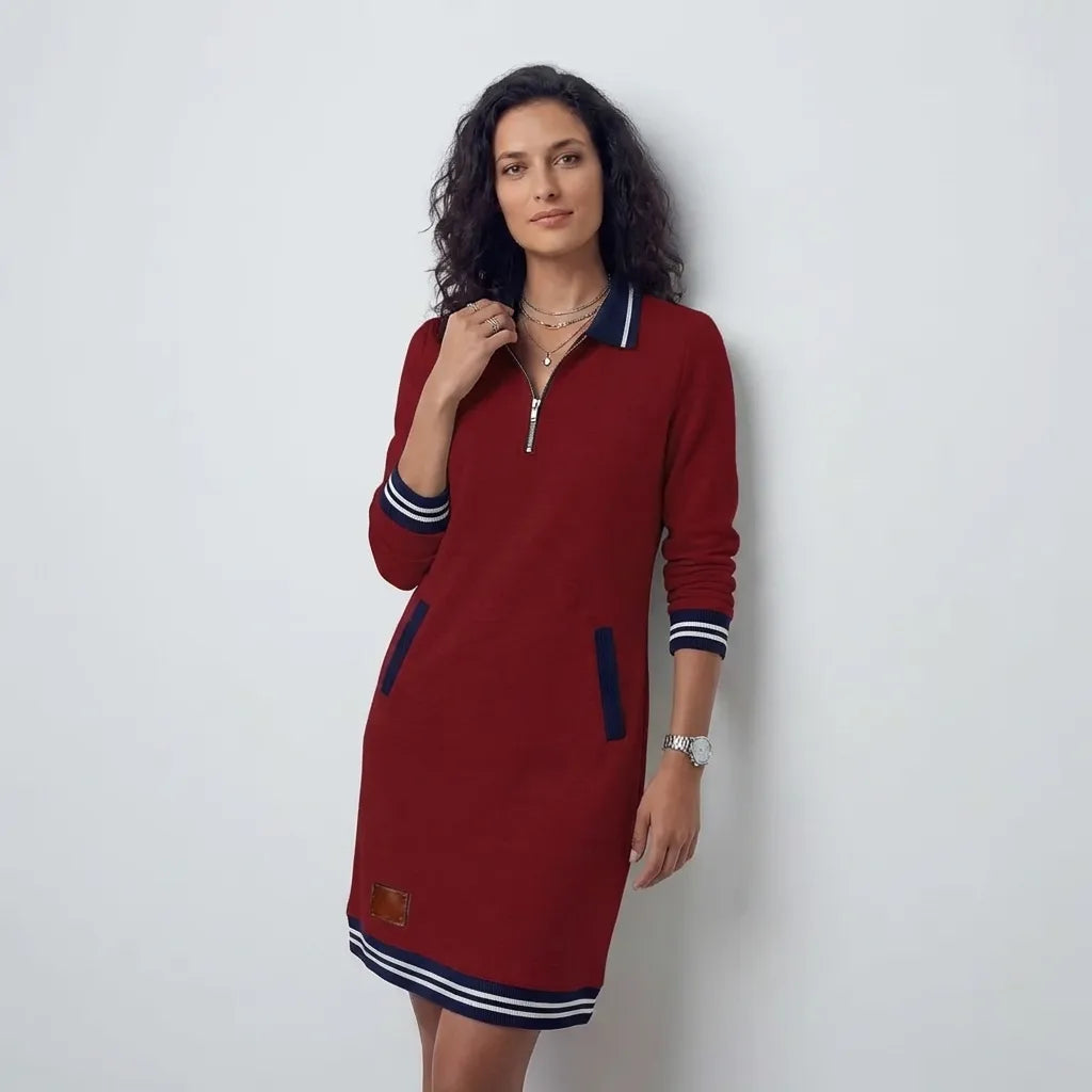 Sophie - Chic Haljina s Dugim Rukavima od Pamuka 