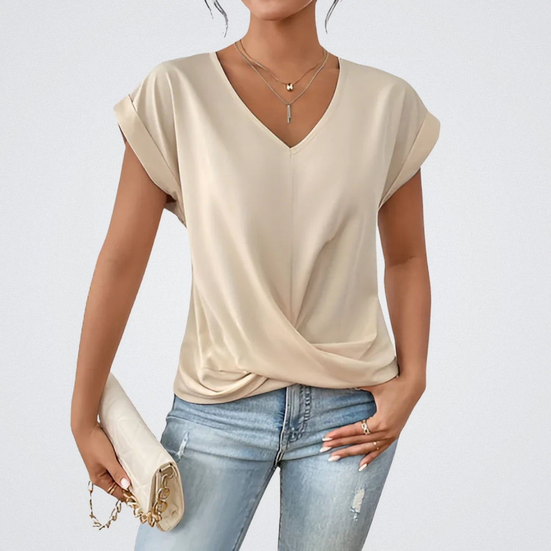 Maia – Knotted V-Neck Top