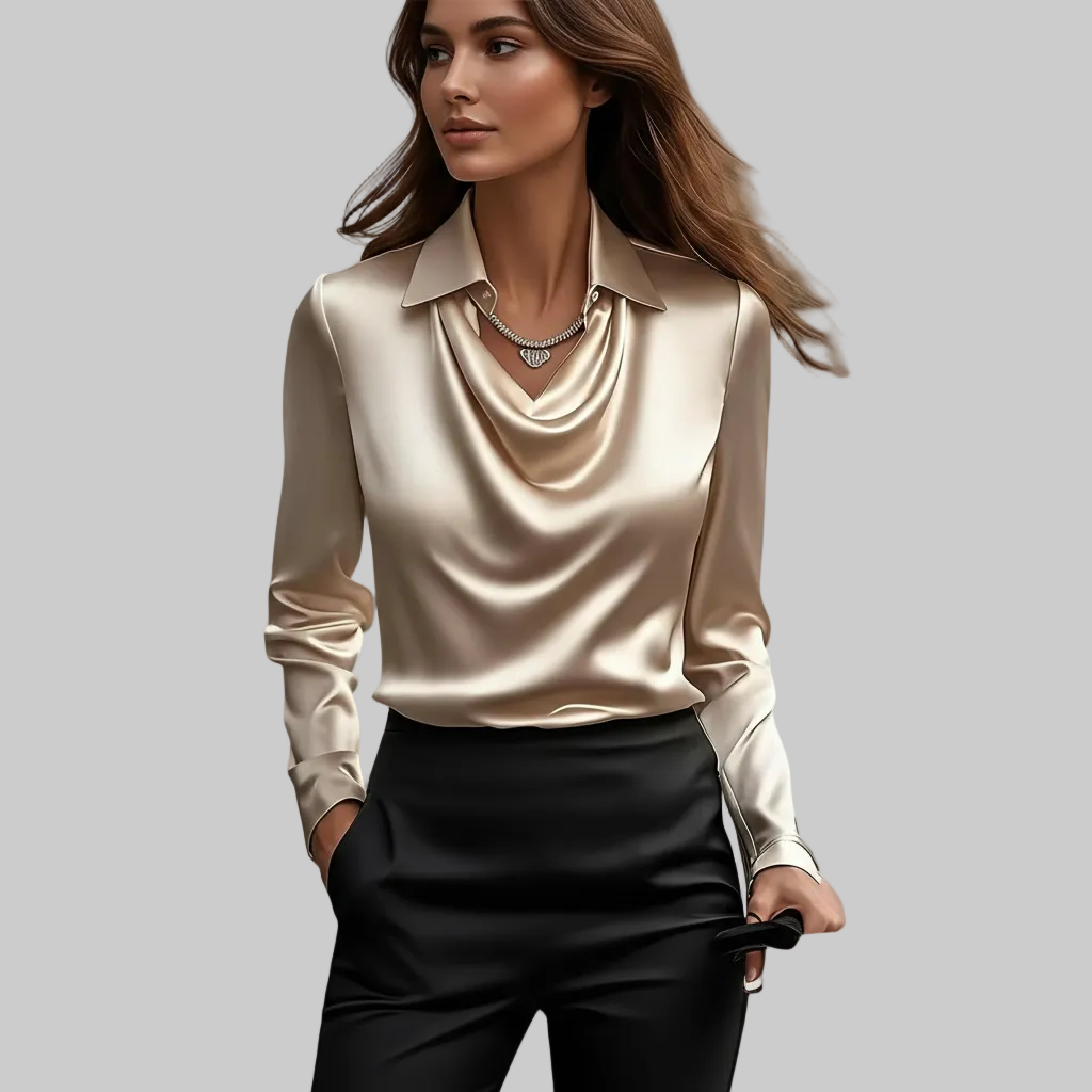 Céline - Satin Cowl Blouse