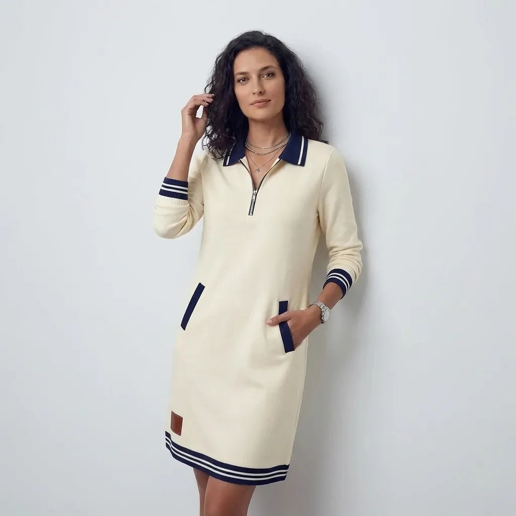 Sophie - Chic Haljina s Dugim Rukavima od Pamuka 