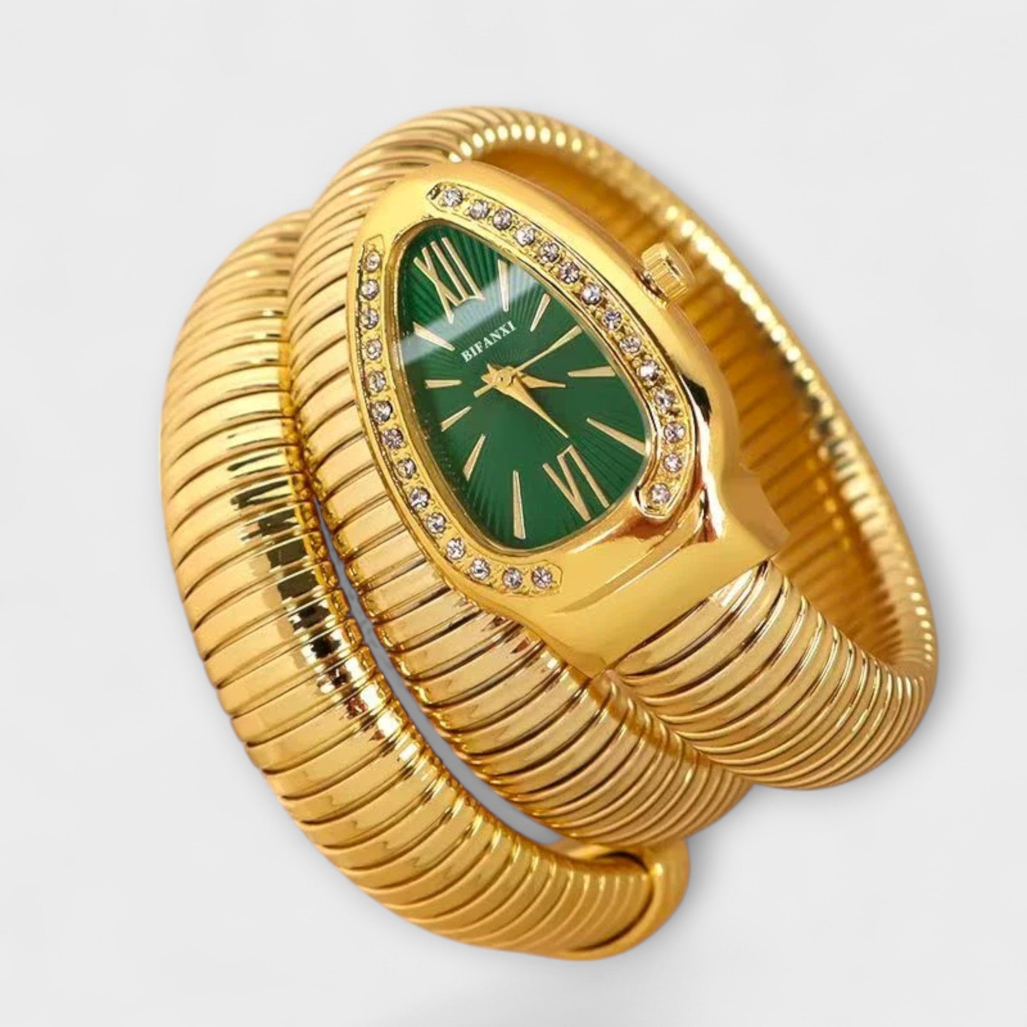 Aurevine – Crystal Coil Gold Watch
