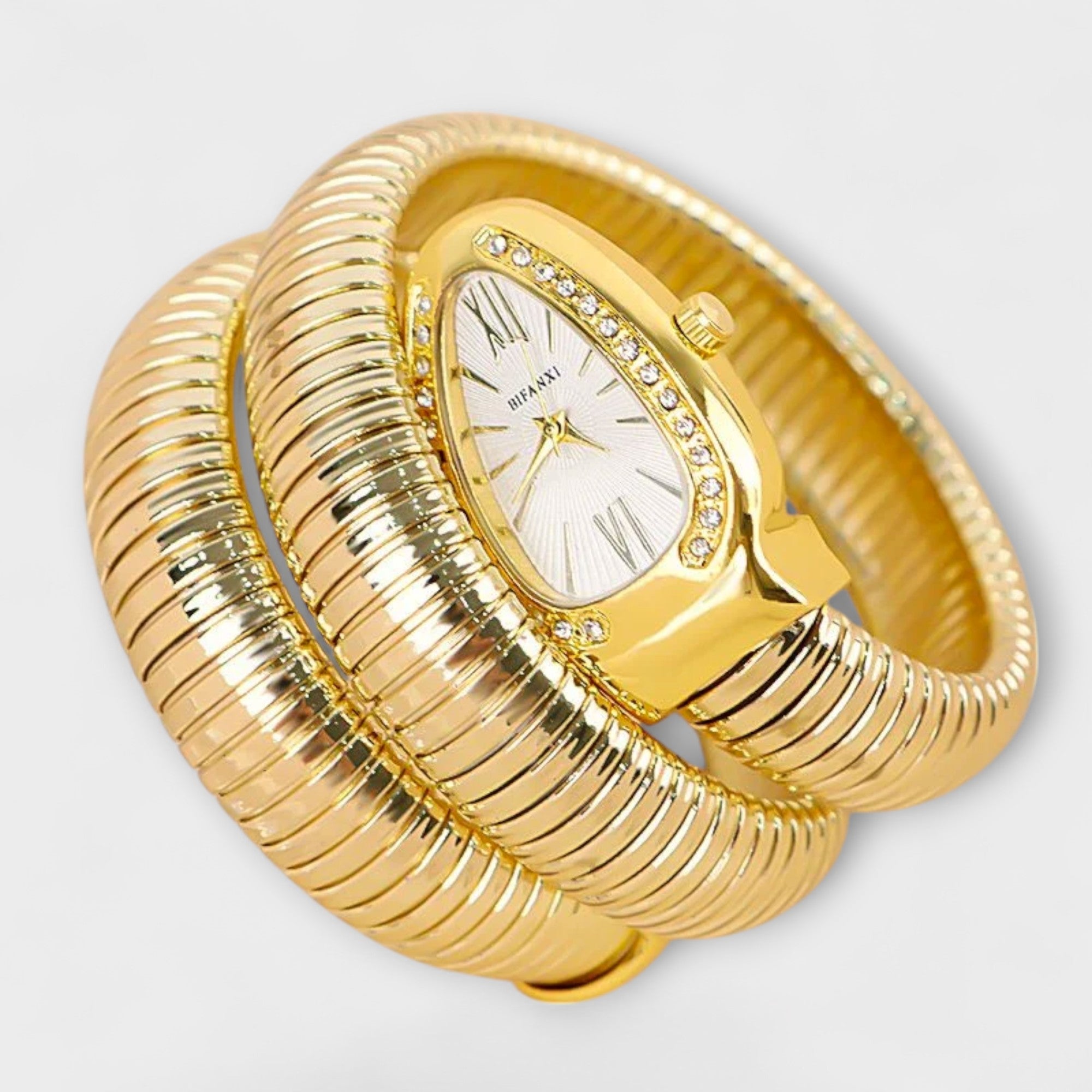 Aurevine – Crystal Coil Gold Watch