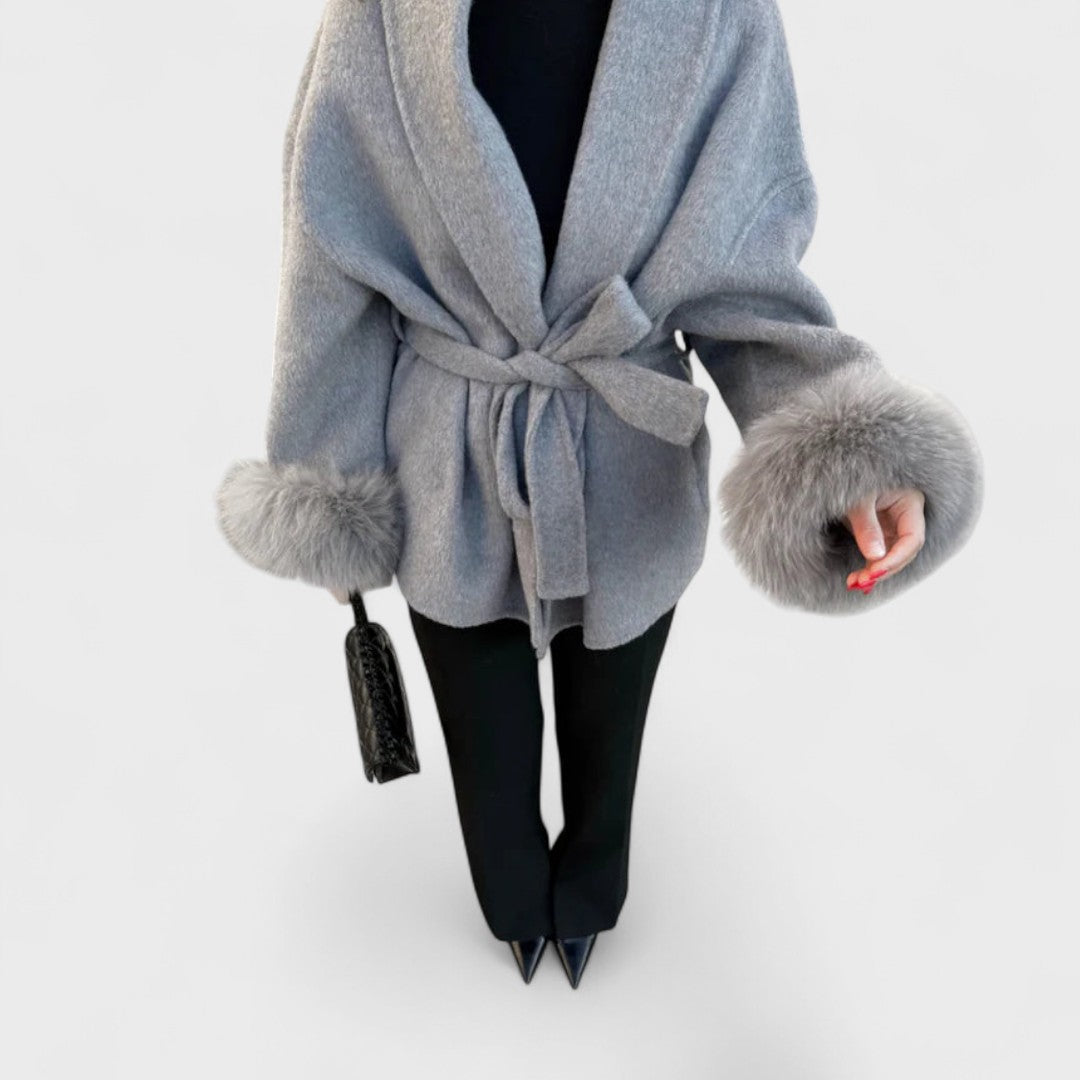 Bianca - Elegant Coat with Faux Fur Details