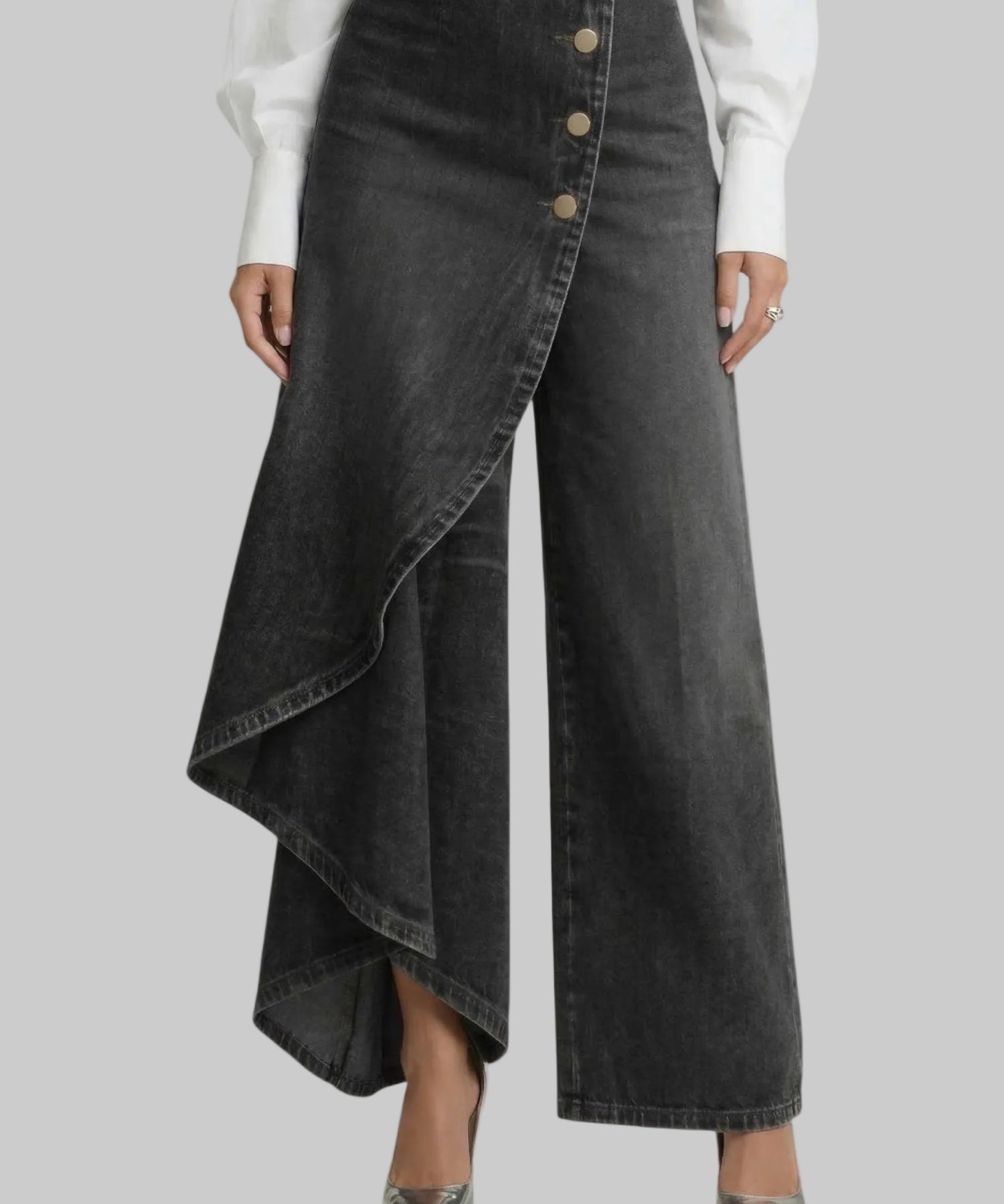Virex – Asymmetric Denim Skirt-Pant