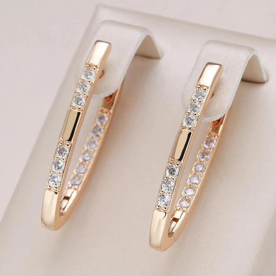 Veronika -Crystal Line Hoops