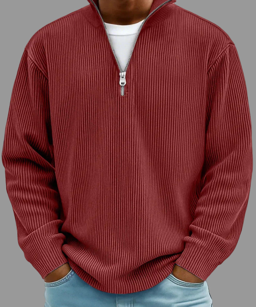 Ardin – Ribbed Half-Zip Sweater