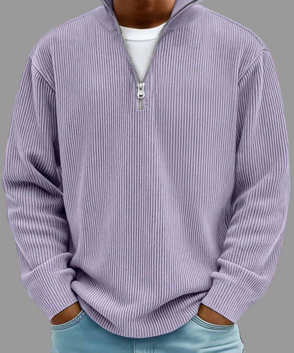 Ardin – Ribbed Half-Zip Sweater