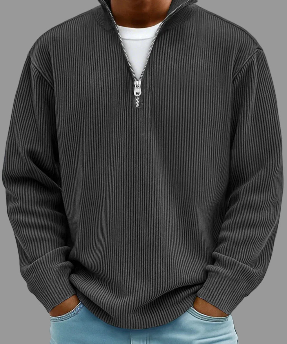 Ardin – Ribbed Half-Zip Sweater