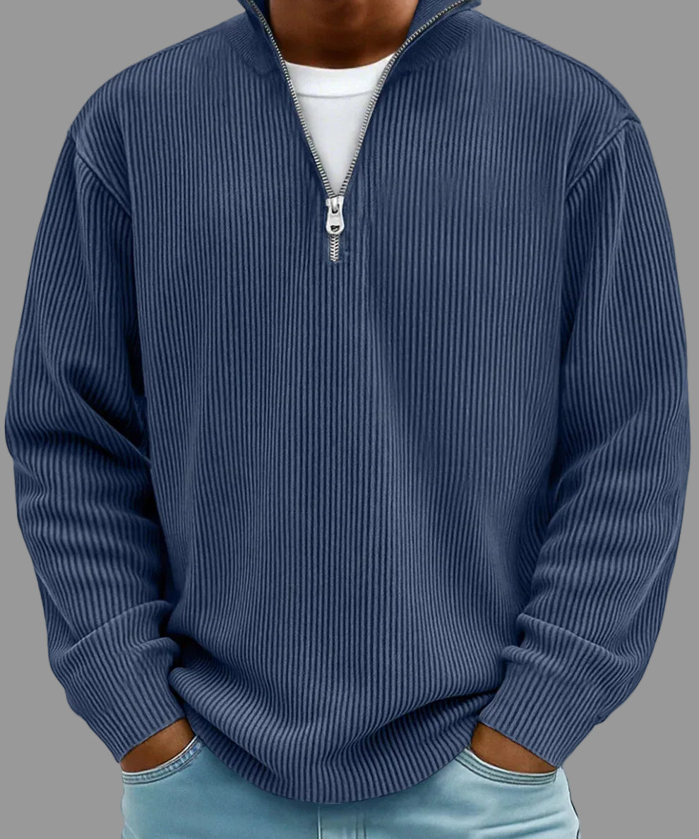 Ardin – Ribbed Half-Zip Sweater