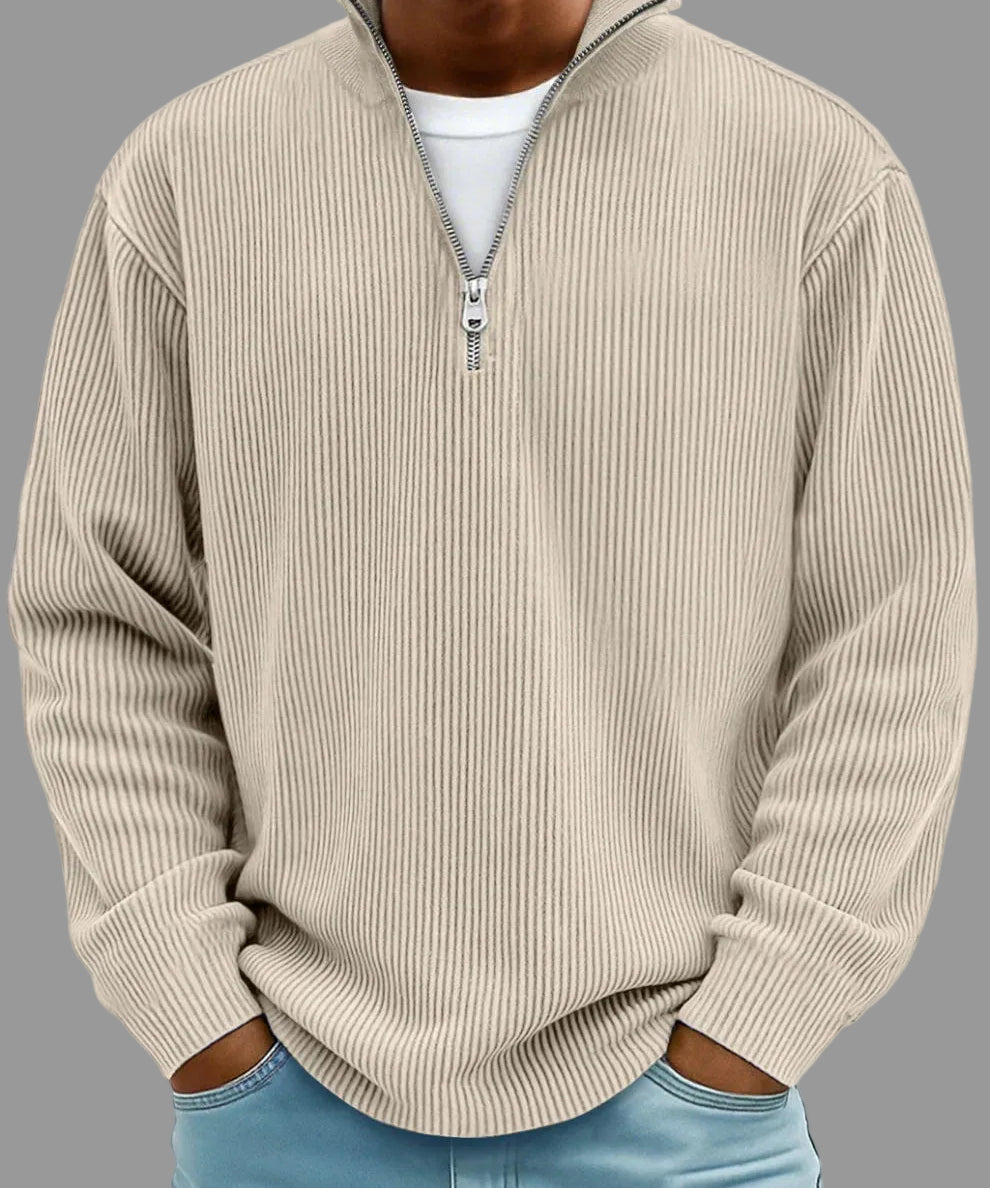 Ardin – Ribbed Half-Zip Sweater