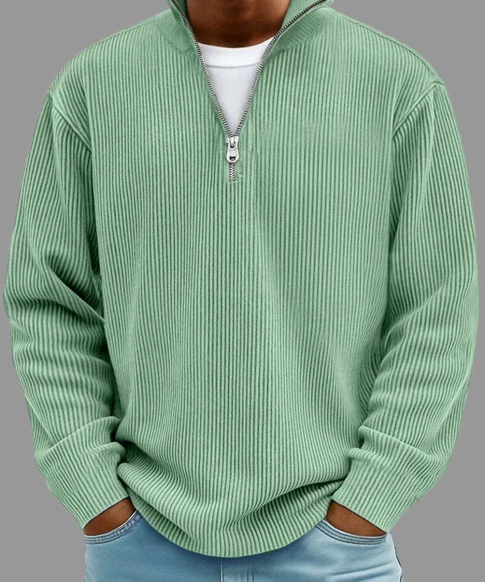 Ardin – Ribbed Half-Zip Sweater