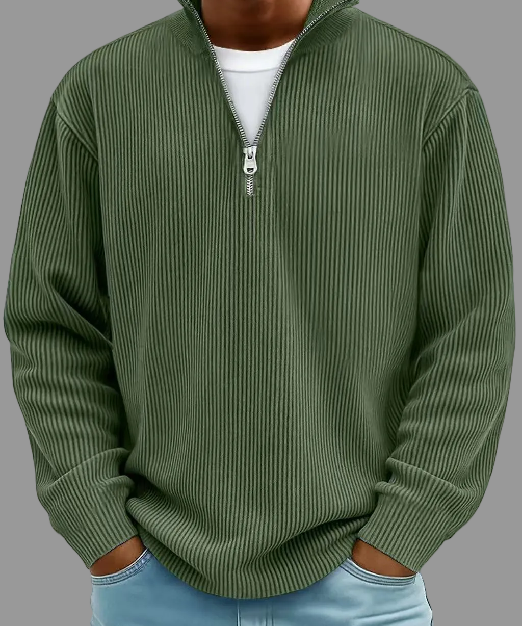 Ardin – Ribbed Half-Zip Sweater
