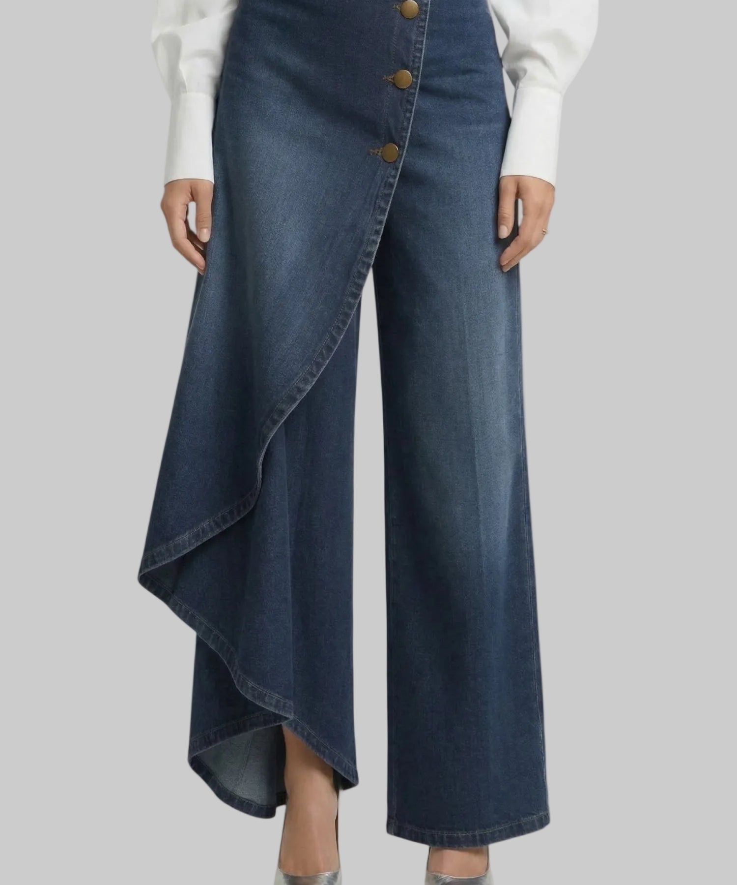 Virex – Asymmetric Denim Skirt-Pant