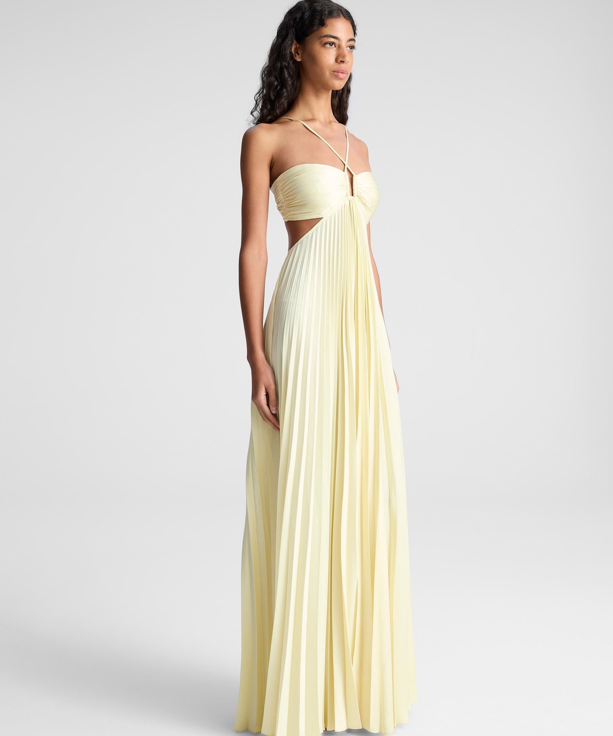 Aelira – Pleated Halo Dress