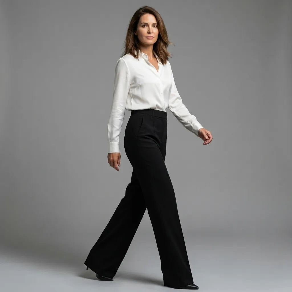 Damen-Anzughose mit Hoher Taille 
