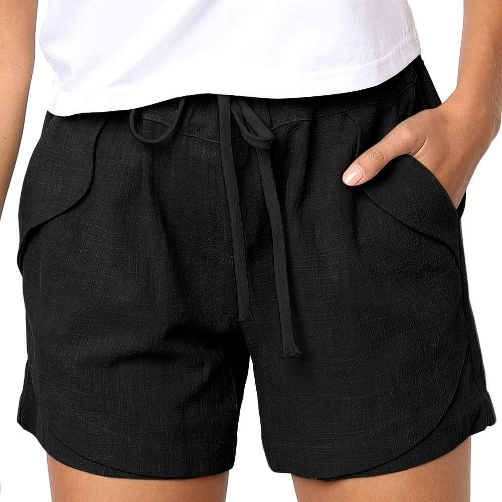 Kaia – Textured Button Lounge Shorts