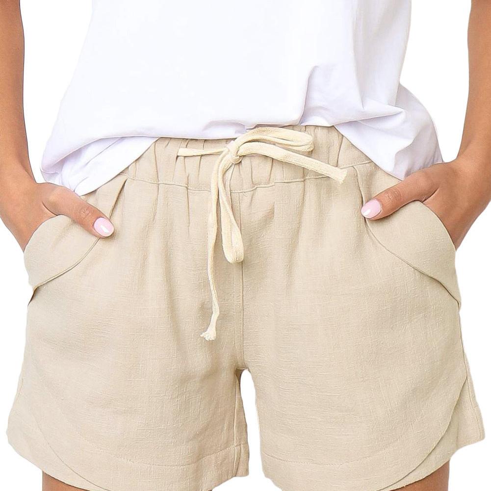 Kaia – Textured Button Lounge Shorts