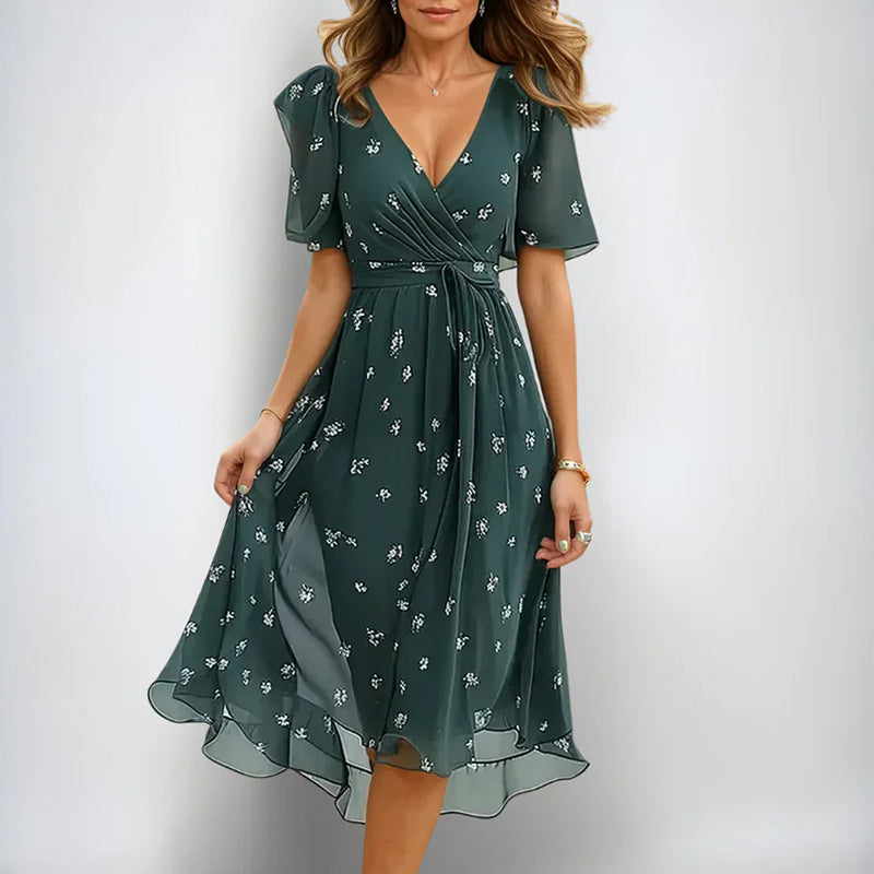 Elowen - Floral Wrap Midi Dress