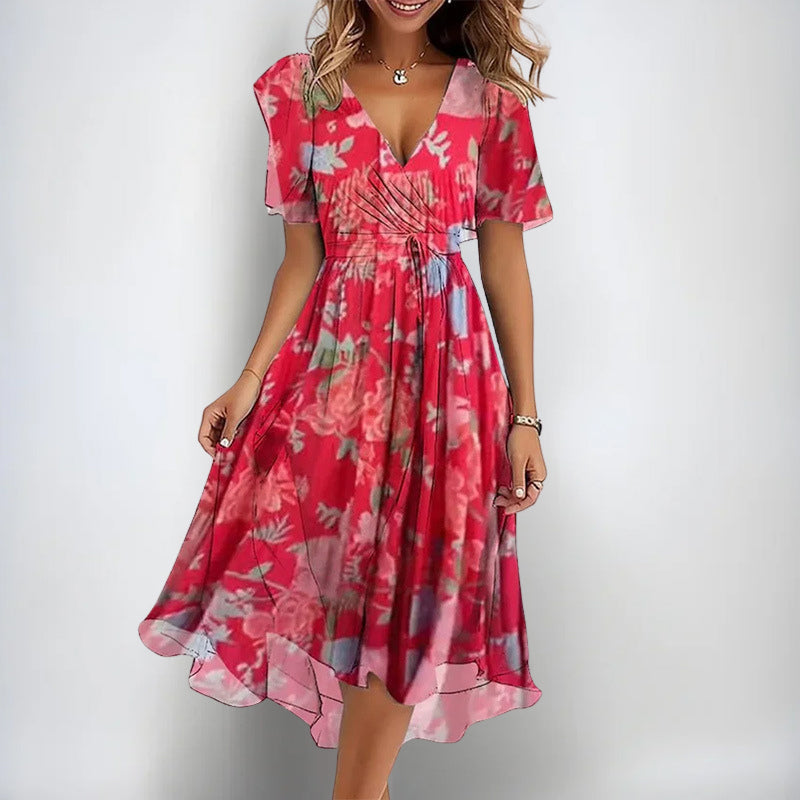 Elowen - Floral Wrap Midi Dress