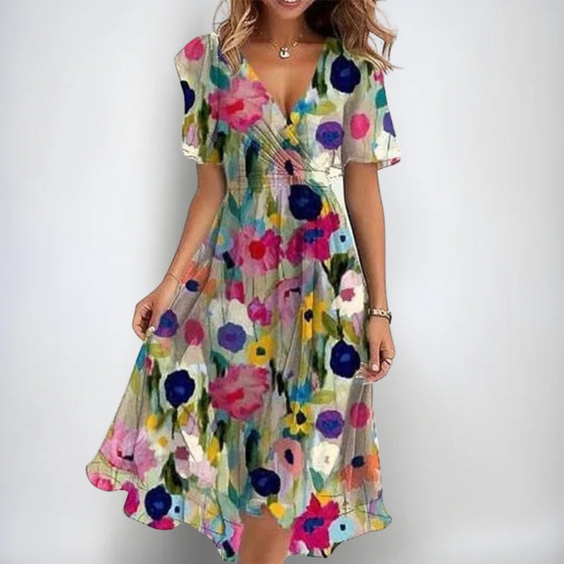 Elowen - Floral Wrap Midi Dress