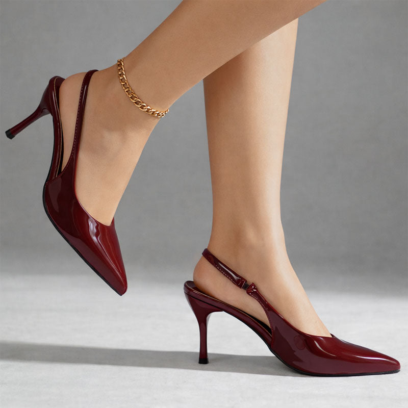 Velmira - Patent Slingback Heels