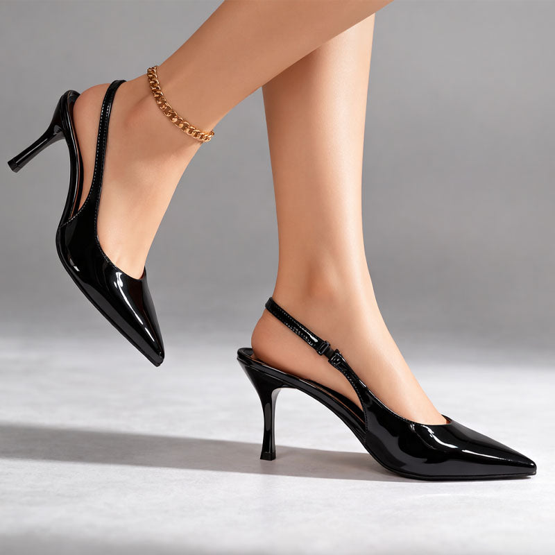Velmira - Patent Slingback Heels