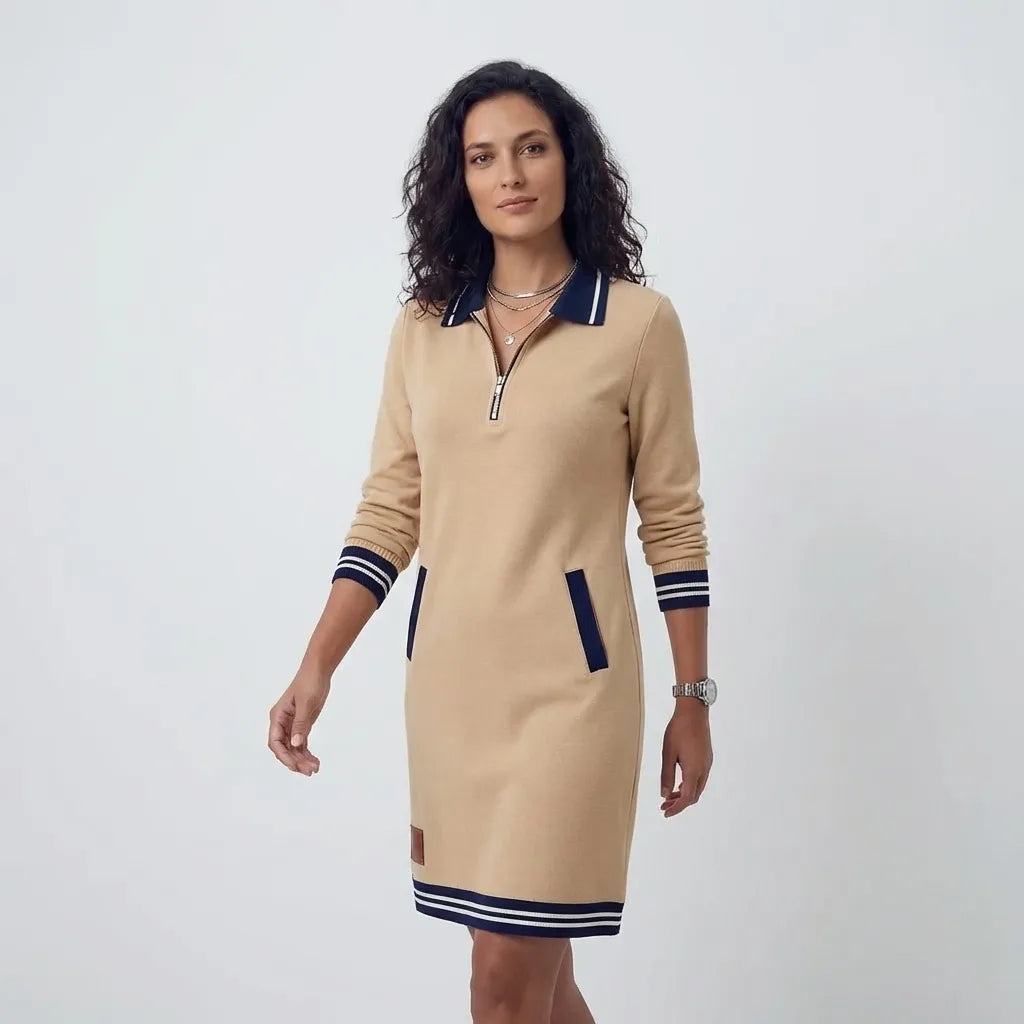 Sophie - Chic Haljina s Dugim Rukavima od Pamuka 