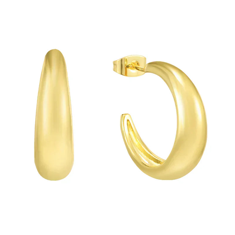Aurielle – Sculpted Gold Hoop Earrings