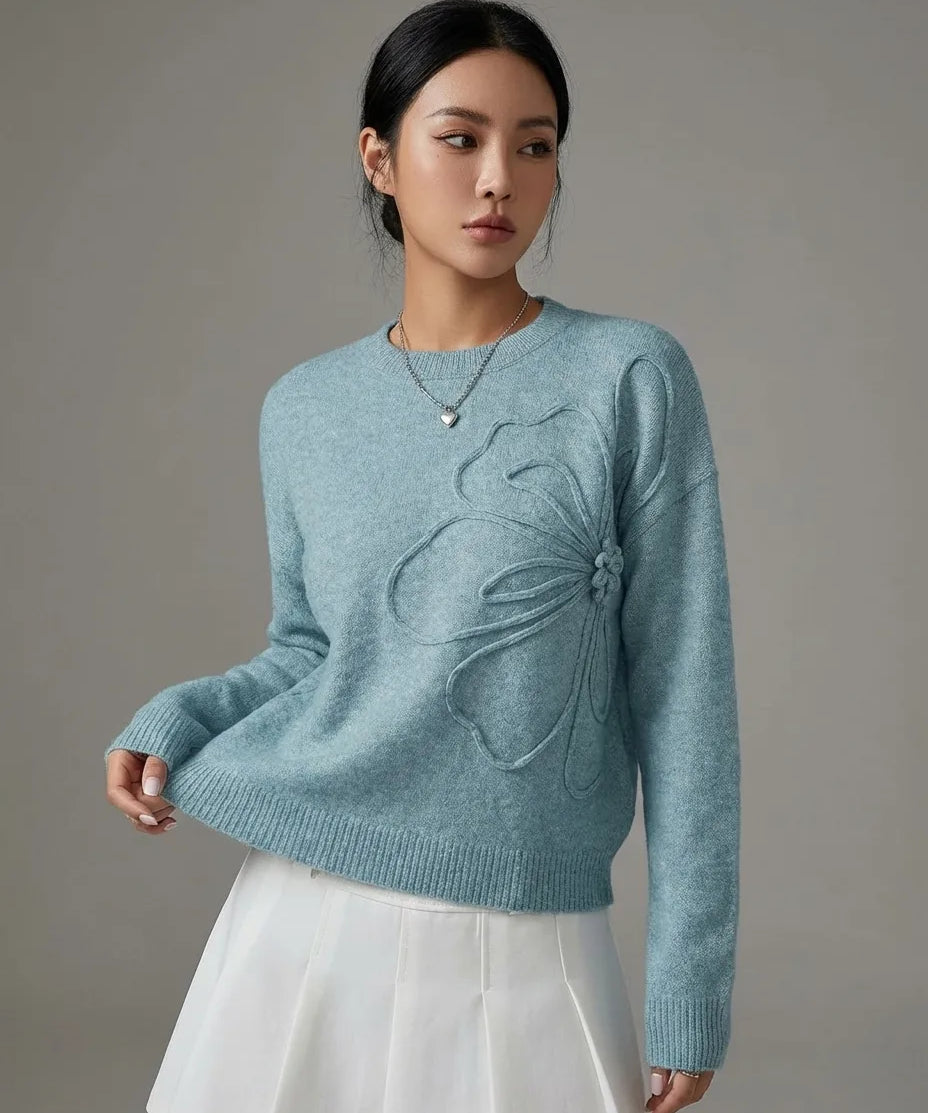 Elara - Embossed Knit Sweater